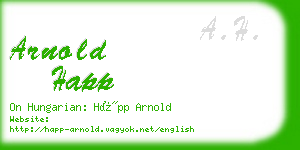 arnold happ business card